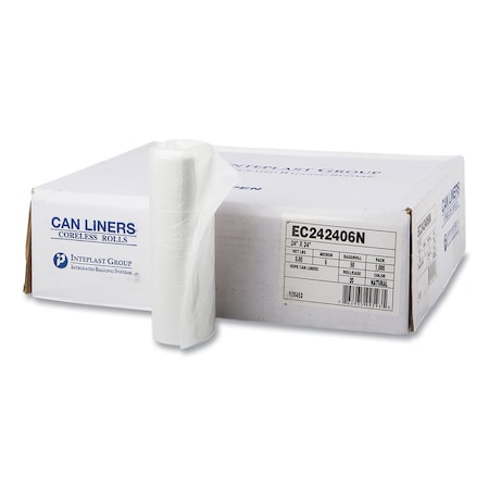 Integrated Bagging Systems 10 gal Trash Bags, 24 in x 24 in, 6 microns, Natural, 1000 PK EC242406N